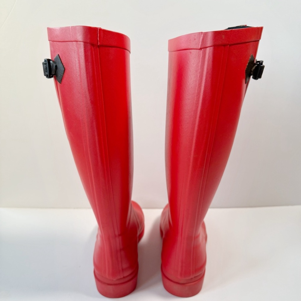 Aigle Woman Red Equestrian Rubber Tall Rain Boots EU36 Classic Country Folk - Picture 6 of 8